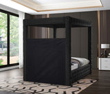 Royal Velvet / Engineered Wood / Metal / Foam Contemporary Black Velvet King Bed (4 Boxes) - 86.5" W x 89" D x 87.5" H