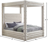 Royal Velvet / Engineered Wood / Metal / Foam Contemporary Cream Velvet King Bed (4 Boxes) - 86.5" W x 89" D x 87.5" H