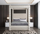 Royal Velvet / Engineered Wood / Metal / Foam Contemporary Cream Velvet King Bed (4 Boxes) - 86.5" W x 89" D x 87.5" H