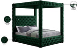 Royal Velvet / Engineered Wood / Metal / Foam Contemporary Green Velvet King Bed (4 Boxes) - 86.5" W x 89" D x 87.5" H