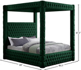 Royal Velvet / Engineered Wood / Metal / Foam Contemporary Green Velvet King Bed (4 Boxes) - 86.5" W x 89" D x 87.5" H