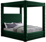 Royal Velvet / Engineered Wood / Metal / Foam Contemporary Green Velvet King Bed (4 Boxes) - 86.5" W x 89" D x 87.5" H