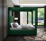 Royal Velvet / Engineered Wood / Metal / Foam Contemporary Green Velvet King Bed (4 Boxes) - 86.5" W x 89" D x 87.5" H