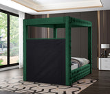 Royal Velvet / Engineered Wood / Metal / Foam Contemporary Green Velvet King Bed (4 Boxes) - 86.5" W x 89" D x 87.5" H