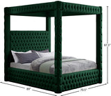 Royal Velvet / Engineered Wood / Metal / Foam Contemporary Green Velvet Queen Bed (4 Boxes) - 70.5" W x 89" D x 87.5" H