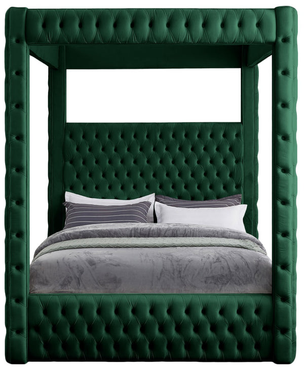 Royal Velvet / Engineered Wood / Metal / Foam Contemporary Green Velvet Queen Bed (4 Boxes) - 70.5" W x 89" D x 87.5" H
