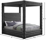 Royal Velvet / Engineered Wood / Metal / Foam Contemporary Grey Velvet King Bed (4 Boxes) - 86.5" W x 89" D x 87.5" H