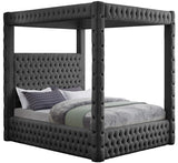 Royal Velvet / Engineered Wood / Metal / Foam Contemporary Grey Velvet King Bed (4 Boxes) - 86.5" W x 89" D x 87.5" H