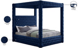 Royal Velvet / Engineered Wood / Metal / Foam Contemporary Navy Velvet King Bed (4 Boxes) - 86.5" W x 89" D x 87.5" H