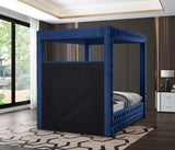 Royal Velvet / Engineered Wood / Metal / Foam Contemporary Navy Velvet King Bed (4 Boxes) - 86.5" W x 89" D x 87.5" H