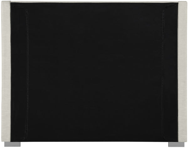 Royce Linen Textured Fabric: 22% Linen, 33% Cotton, 35% Polyester / Metal / Engineered Wood / Foam Mid Century Modern Beige Linen Textured Fabric Queen Bed (3 Boxes) - 68" W x 89.8" D x 54.5" H