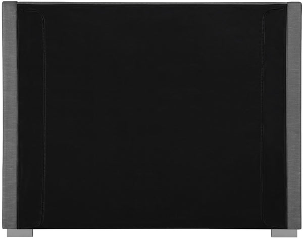 Royce Linen Textured Fabric: 22% Linen, 33% Cotton, 35% Polyester / Metal / Engineered Wood / Foam Mid Century Modern Grey Linen Textured Fabric Full Bed (3 Boxes) - 61.8" W x 84.3" D x 54.5" H