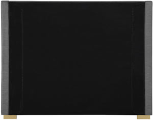 Royce Linen Textured Fabric: 22% Linen, 33% Cotton, 35% Polyester / Metal / Engineered Wood / Foam Mid Century Modern Grey Linen Textured Fabric Queen Bed (3 Boxes) - 67.7" W x 89.8" D x 54.5" H