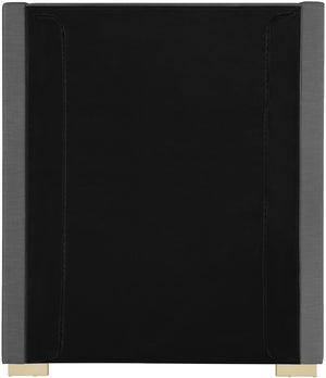 Royce Linen Textured Fabric: 22% Linen, 33% Cotton, 35% Polyester / Metal / Engineered Wood / Foam Mid Century Modern Grey Linen Textured Fabric Twin Bed (3 Boxes) - 46" W x 84.3" D x 54.5" H