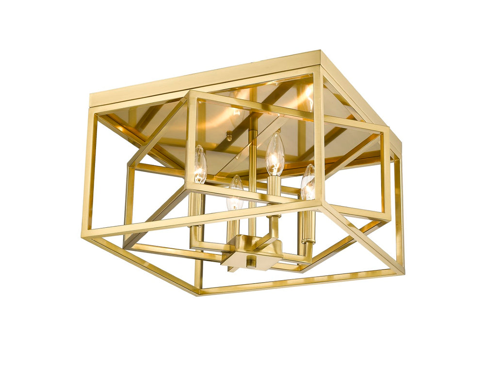 Bethel Gold Flush Mount Light Fixture in Durable Iron – Elegant Design for Any Room Décor