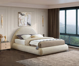 Rudy Faux Shearling Teddy Fabric / Engineered Wood / Foam Contemporary Beige Teddy Fabric Full Bed - 69" W x 86" D x 45" H