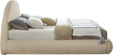 Rudy Faux Shearling Teddy Fabric / Engineered Wood / Foam Contemporary Beige Teddy Fabric King Bed - 91" W x 91" D x 49" H