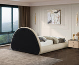 Rudy Faux Shearling Teddy Fabric / Engineered Wood / Foam Contemporary Beige Teddy Fabric King Bed - 91" W x 91" D x 49" H