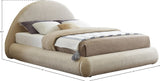 Rudy Faux Shearling Teddy Fabric / Engineered Wood / Foam Contemporary Beige Teddy Fabric Queen Bed - 75" W x 91" D x 46.5" H