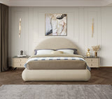 Rudy Faux Shearling Teddy Fabric / Engineered Wood / Foam Contemporary Beige Teddy Fabric Queen Bed - 75" W x 91" D x 46.5" H