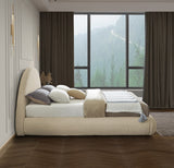 Rudy Faux Shearling Teddy Fabric / Engineered Wood / Foam Contemporary Beige Teddy Fabric Queen Bed - 75" W x 91" D x 46.5" H