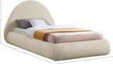 Rudy Faux Shearling Teddy Fabric / Engineered Wood / Foam Contemporary Beige Teddy Fabric Twin Bed - 54" W x 86" D x 43" H