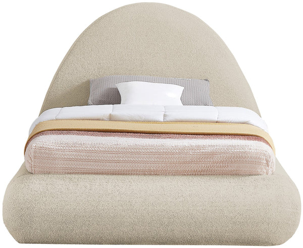 Rudy Faux Shearling Teddy Fabric / Engineered Wood / Foam Contemporary Beige Teddy Fabric Twin Bed - 54" W x 86" D x 43" H