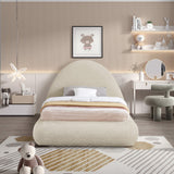 Rudy Faux Shearling Teddy Fabric / Engineered Wood / Foam Contemporary Beige Teddy Fabric Twin Bed - 54" W x 86" D x 43" H