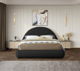 Rudy Faux Shearling Teddy Fabric / Engineered Wood / Foam Contemporary Black Teddy Fabric King Bed - 91" W x 91" D x 49" H