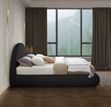 Rudy Faux Shearling Teddy Fabric / Engineered Wood / Foam Contemporary Black Teddy Fabric King Bed - 91" W x 91" D x 49" H