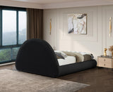 Rudy Faux Shearling Teddy Fabric / Engineered Wood / Foam Contemporary Black Teddy Fabric King Bed - 91" W x 91" D x 49" H