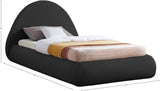 Rudy Faux Shearling Teddy Fabric / Engineered Wood / Foam Contemporary Black Teddy Fabric Twin Bed - 54" W x 86" D x 43" H