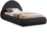 Rudy Faux Shearling Teddy Fabric / Engineered Wood / Foam Contemporary Black Teddy Fabric Twin Bed - 54" W x 86" D x 43" H