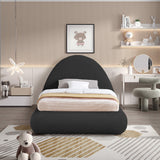 Rudy Faux Shearling Teddy Fabric / Engineered Wood / Foam Contemporary Black Teddy Fabric Twin Bed - 54" W x 86" D x 43" H