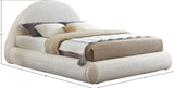 Rudy Faux Shearling Teddy Fabric / Engineered Wood / Foam Contemporary Cream Teddy Fabric Full Bed - 69" W x 86" D x 45" H