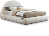 Rudy Faux Shearling Teddy Fabric / Engineered Wood / Foam Contemporary Cream Teddy Fabric Full Bed - 69" W x 86" D x 45" H