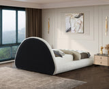 Rudy Faux Shearling Teddy Fabric / Engineered Wood / Foam Contemporary Cream Teddy Fabric Queen Bed - 75" W x 91" D x 46.5" H