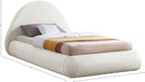 Rudy Faux Shearling Teddy Fabric / Engineered Wood / Foam Contemporary Cream Teddy Fabric Twin Bed - 54" W x 86" D x 43" H