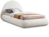 Rudy Faux Shearling Teddy Fabric / Engineered Wood / Foam Contemporary Cream Teddy Fabric Twin Bed - 54" W x 86" D x 43" H