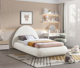 Rudy Faux Shearling Teddy Fabric / Engineered Wood / Foam Contemporary Cream Teddy Fabric Twin Bed - 54" W x 86" D x 43" H