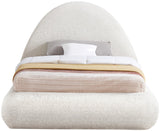 Rudy Faux Shearling Teddy Fabric / Engineered Wood / Foam Contemporary Cream Teddy Fabric Twin Bed - 54" W x 86" D x 43" H