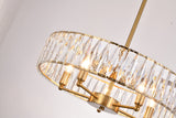 Bethel Gold Chandelier in Metal & Crystal