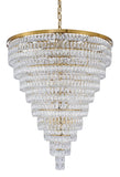 Bethel Gold Chandelier in Metal & Crystal