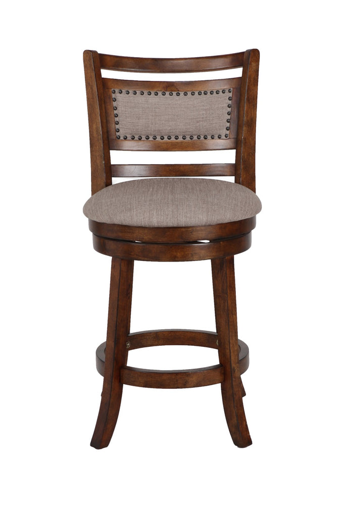 New Classic Furniture Aberdeen 24" Counter Stool Dk Brown with Fabric Seat S1218-CS-FB