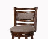New Classic Furniture Aberdeen 24" Counter Stool Dk Brown with Fabric Seat S1218-CS-FB