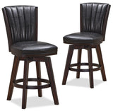 New Classic Furniture Astin 24" Swivel Counter Stool Black/Cherry - Set of 2 S392-CS-EBY