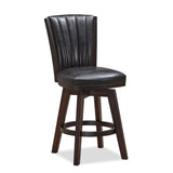 New Classic Furniture Astin 24" Swivel Counter Stool Black/Cherry - Set of 2 S392-CS-EBY