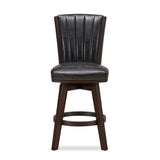 New Classic Furniture Astin 24" Swivel Counter Stool Black/Cherry - Set of 2 S392-CS-EBY