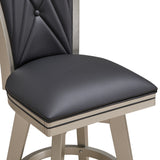 New Classic Furniture Berkely 30" Swivel Bar Stool Black/Platinum - Set of 2 S396-BS-BLK