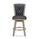 New Classic Furniture Berkely 24" Swivel Counter Stool Blk/Platinum - Set of 2 S396-CS-BLK